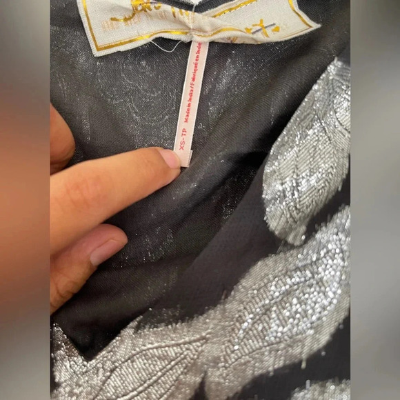 NWOT Jen's Pirate Booty/Free People Rising Star Metallic Mini Dress XS - Picture 8 of 11